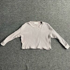 Vintage Havana Gray Crew Neck Sweater Classic Waffle Knit